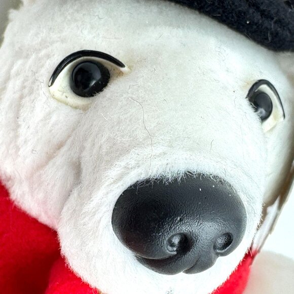 2000 Coca-Cola Exclusive Polar Bear Bean Bag Plush Toy With Red Scarf - Picture 8 of 14